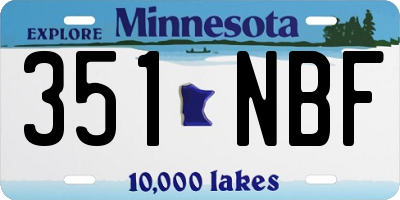 MN license plate 351NBF