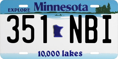 MN license plate 351NBI
