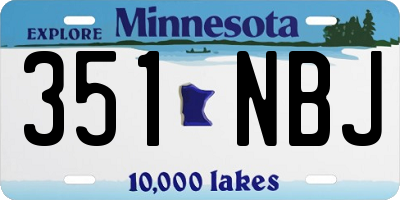 MN license plate 351NBJ