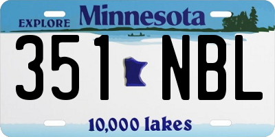 MN license plate 351NBL