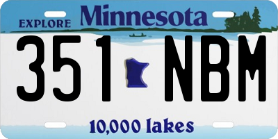 MN license plate 351NBM