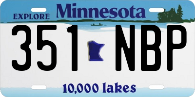 MN license plate 351NBP