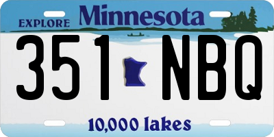 MN license plate 351NBQ