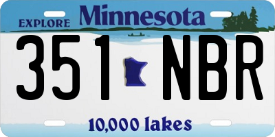 MN license plate 351NBR