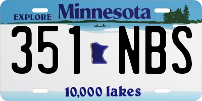 MN license plate 351NBS