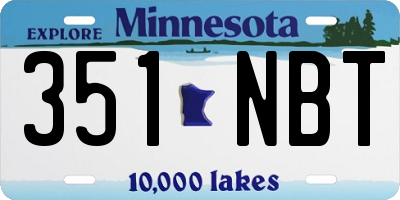 MN license plate 351NBT
