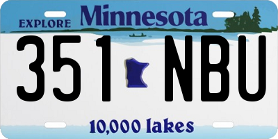 MN license plate 351NBU