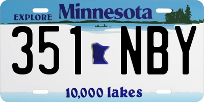 MN license plate 351NBY