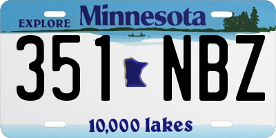 MN license plate 351NBZ