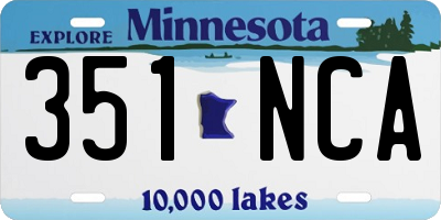 MN license plate 351NCA