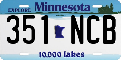 MN license plate 351NCB