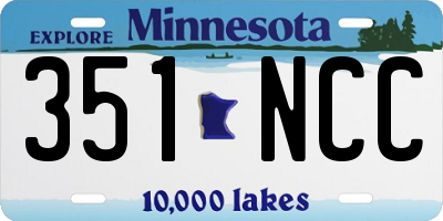 MN license plate 351NCC