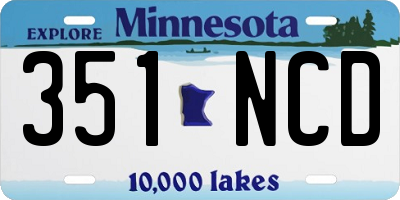 MN license plate 351NCD