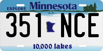 MN license plate 351NCE