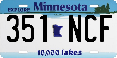 MN license plate 351NCF