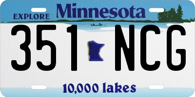 MN license plate 351NCG