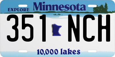 MN license plate 351NCH