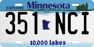 MN license plate 351NCI