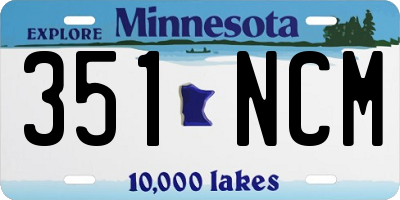 MN license plate 351NCM