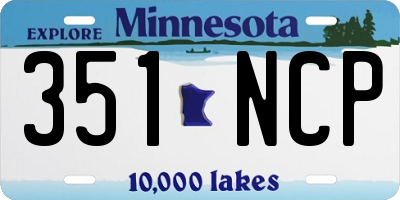 MN license plate 351NCP