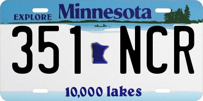 MN license plate 351NCR