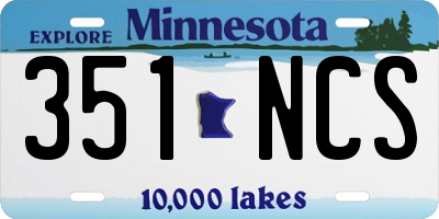 MN license plate 351NCS