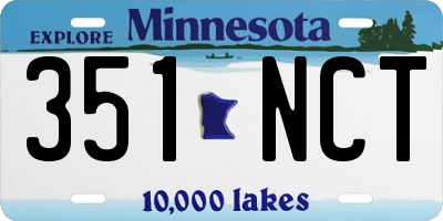 MN license plate 351NCT