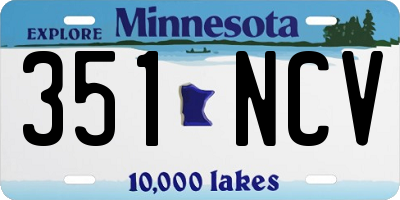 MN license plate 351NCV