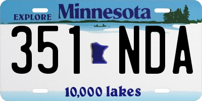 MN license plate 351NDA