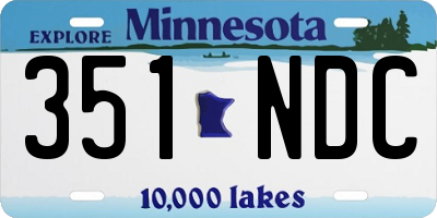 MN license plate 351NDC