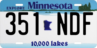 MN license plate 351NDF