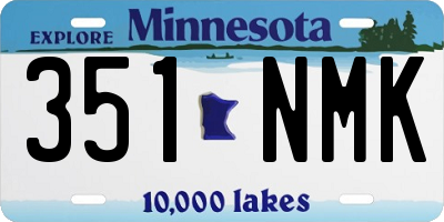 MN license plate 351NMK
