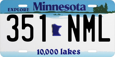 MN license plate 351NML
