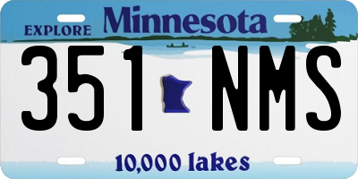 MN license plate 351NMS