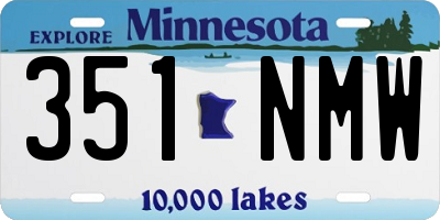MN license plate 351NMW