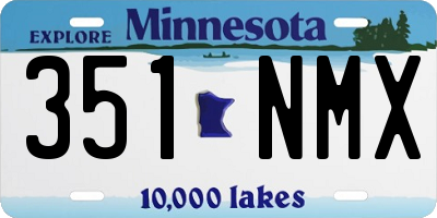 MN license plate 351NMX