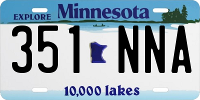 MN license plate 351NNA