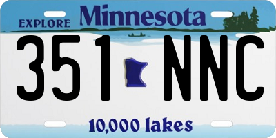 MN license plate 351NNC