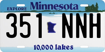 MN license plate 351NNH