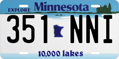 MN license plate 351NNI