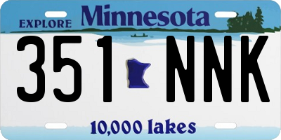 MN license plate 351NNK