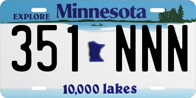 MN license plate 351NNN