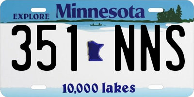 MN license plate 351NNS