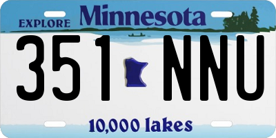 MN license plate 351NNU