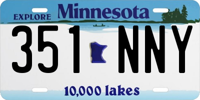 MN license plate 351NNY