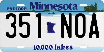 MN license plate 351NOA