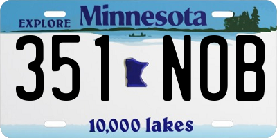 MN license plate 351NOB