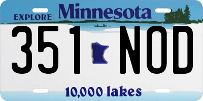 MN license plate 351NOD