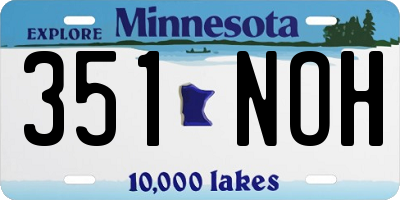 MN license plate 351NOH