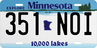 MN license plate 351NOI